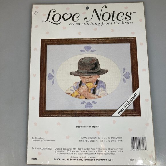 JCA Love Notes Boy Duck Counted Cross Stitch Kit - Picture 2 of 5